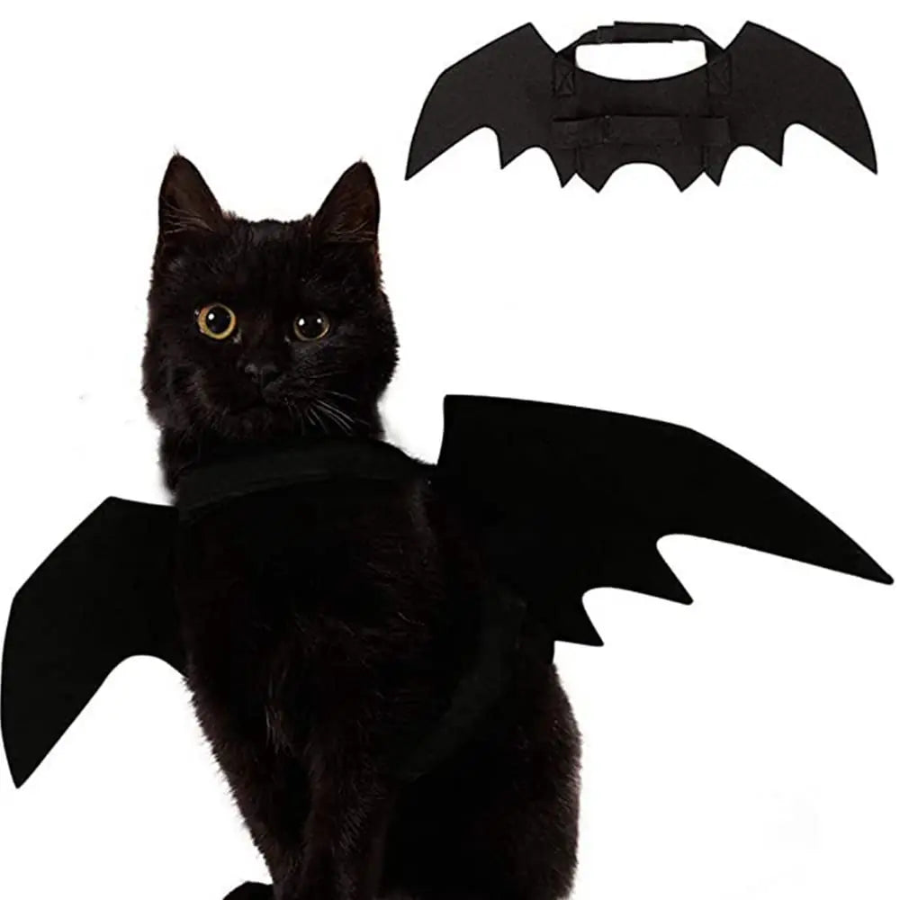 ISMARTEN Bat Wings Costume Small Black Felt for Dogs & Cats Halloween Pet Apparel